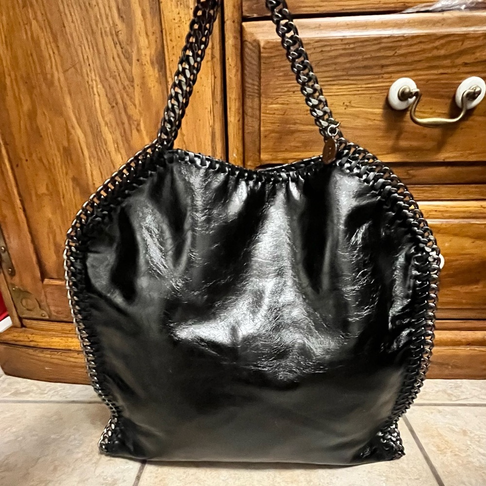 Black Leather Chain Handbag